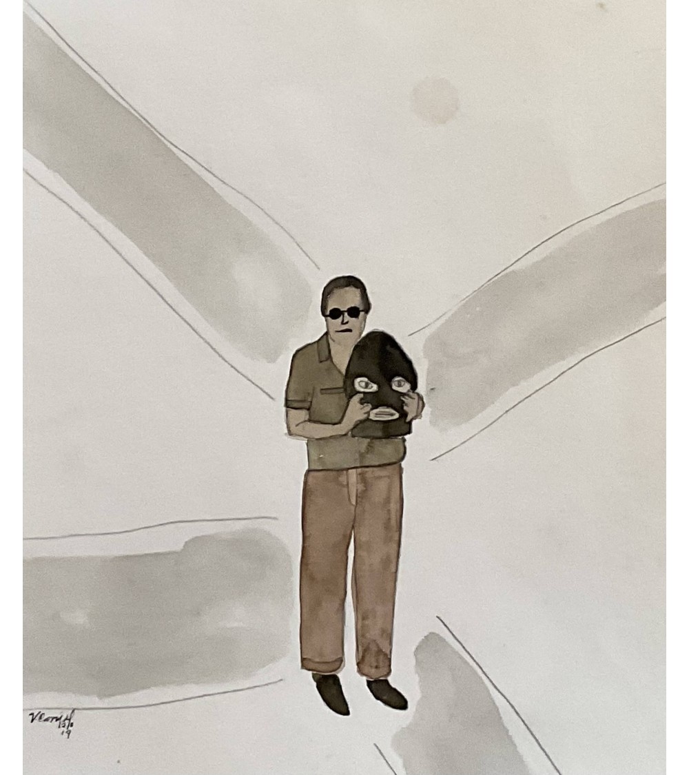 Tableau titré « Je l’ai trouvé », 2019, par le peintre cubain Vladimir Carvajal