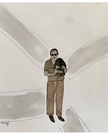 Tableau titré « Je l’ai trouvé », 2019, par le peintre cubain Vladimir Carvajal