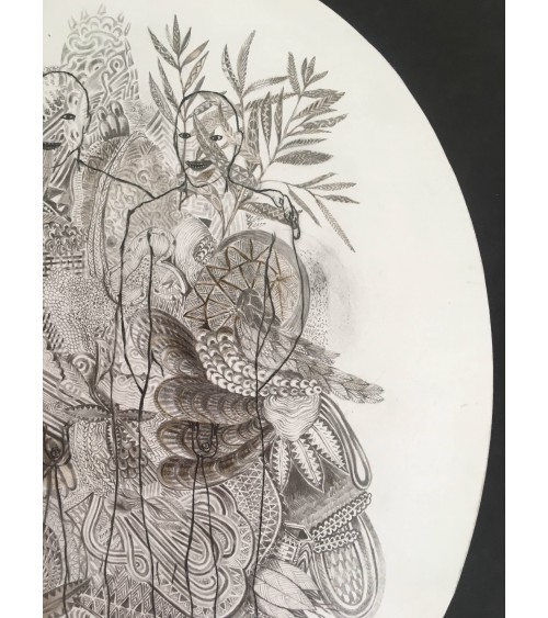 Tableau titré « Eden », 2019, par le peintre cubain Vladimir Carvajal, détail