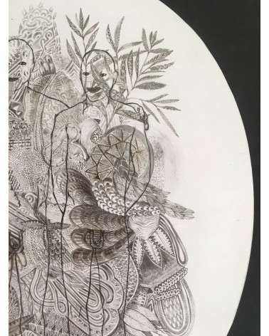 Tableau titré « Eden », 2019, par le peintre cubain Vladimir Carvajal, détail