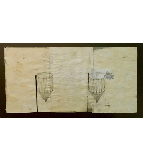 Tableau titré « Tambours », 2017, par le peintre cubain Vladimir Carvajal