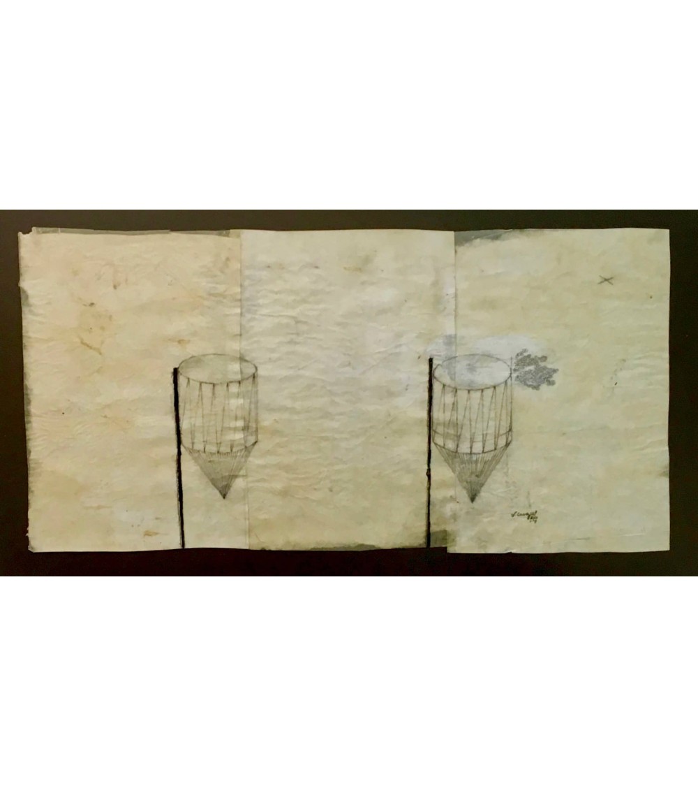 Tableau titré « Tambours », 2017, par le peintre cubain Vladimir Carvajal