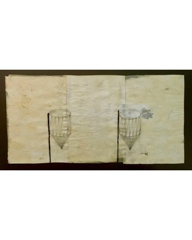 Tableau titré « Tambours », 2017, par le peintre cubain Vladimir Carvajal