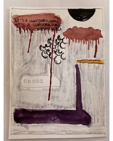 Tableau titré « It’s a wonderful world », 2019, par le peintre cubain Vladimir Carvajal