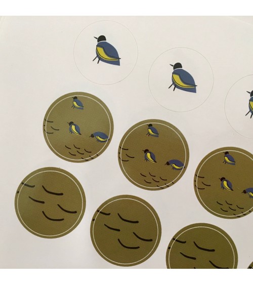 Stickers dans coffret correspondance de Monsieur Papier: "Bécasseau". L'Ecritoire design, Lausanne.