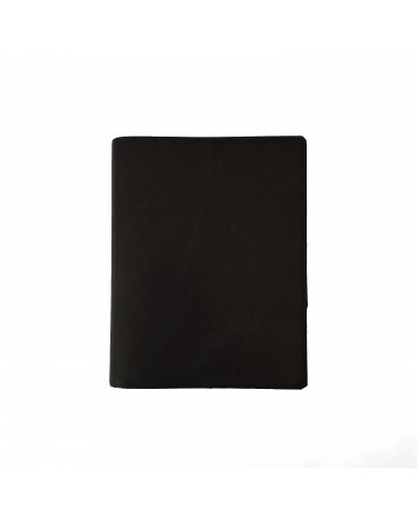 Carnet PA rechargeable cuir noir, 288 pages blanches format A6