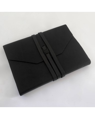 Carnet Manufactus Laccio, couverture cuir veau noir grandes tailles