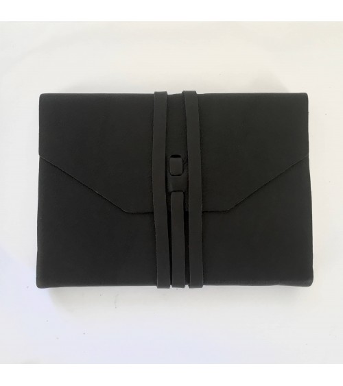 Carnet Manufactus Laccio, couverture cuir veau noir grandes tailles