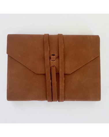 Carnet Manufactus Laccio, couverture cuir veau Marron, 256 pages papier vélin, fabriqué en Italie