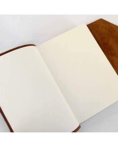 Carnet Manufactus Laccio, couverture cuir veau Marron, 256 pages papier vélin, fabriqué en Italie