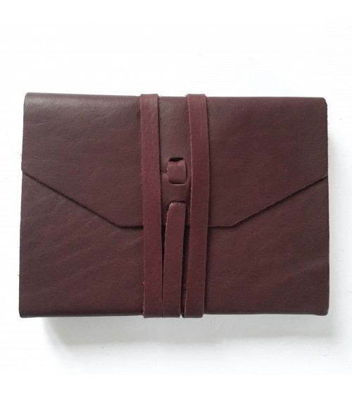 Carnet Manufactus Laccio, couverture cuir veau Lie de vin