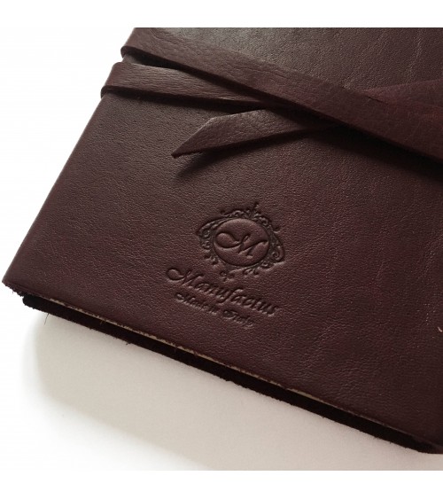 Carnet Manufactus Laccio, couverture cuir veau Lie de vin