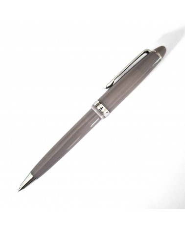 Stylo-bille Sailor Shikiori Sansui Kamoshika (gris), résine gris clair tirant sur le mauve, attributs couleur argent.