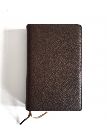 Carnet X47 rechargeable, cuir brun foncé, format A6, contient 4 carnets