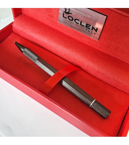 Stylo-bille Loclen Tekno Hex Black, fabriqué en Italie