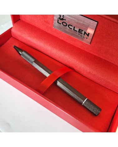 Stylo-bille Loclen Tekno Hex Black, fabriqué en Italie
