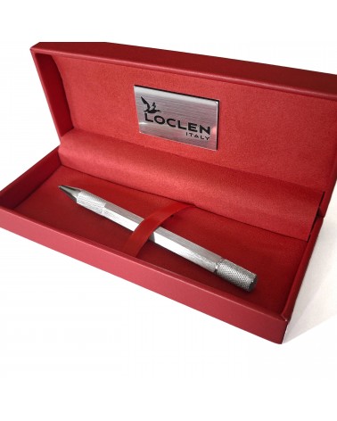 Stylo-bille Loclen Tekno Hex Chrome, fabriqué en Italie