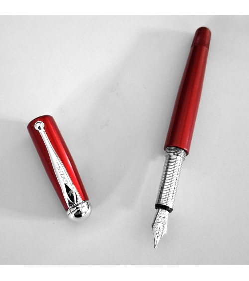 Stylo-plume convertible en roller Loclen Classica Red, fabriqué en Italie