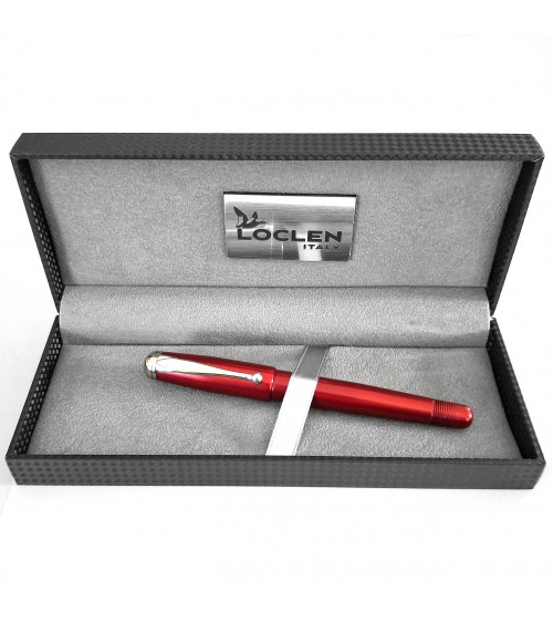 Stylo-plume convertible en roller Loclen Classica Red, fabriqué en Italie