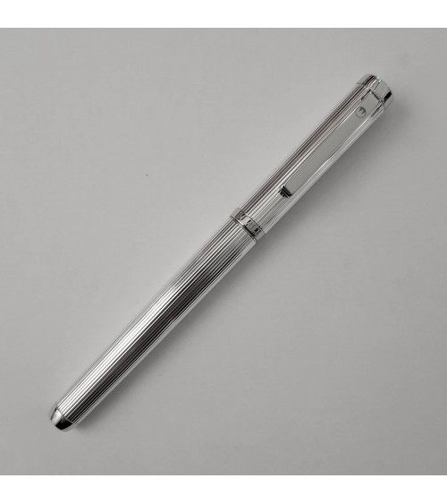 Stylo-plume Waldmann Liberty 6932 argent massif sterling 925 guilloché, bec largeur M.