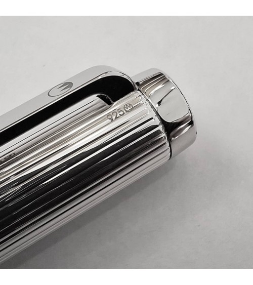 Stylo-plume Waldmann Liberty 6932 argent massif sterling 925 guilloché, bec largeur M.