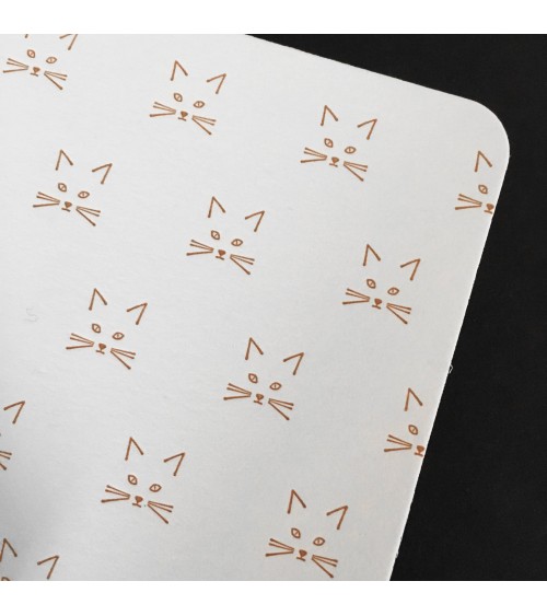 Set de cinq cartes Chats Le Typographe et enveloppes papier recyclé Original Crown Mill, format A6