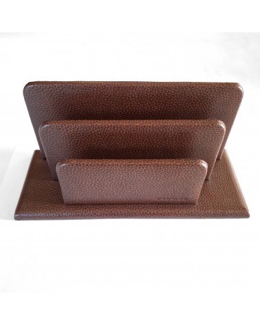 Porte-lettres Laurige cuir brun à 2 compartiments