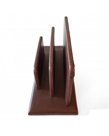 Porte-lettres Laurige cuir brun à 2 compartiments