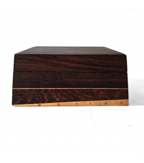 Boîte pour petits objets Patrick Guénat bois de wengé, cuivre et laiton