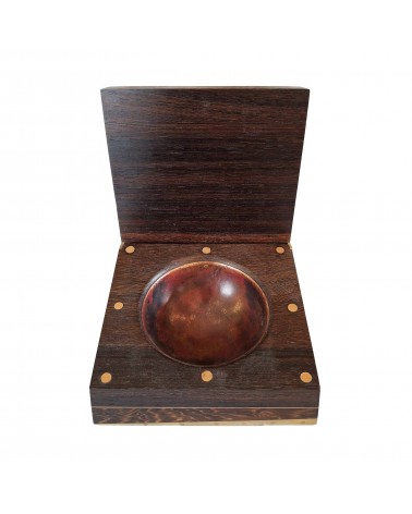 Boîte pour petits objets Patrick Guénat bois de wengé, cuivre et laiton