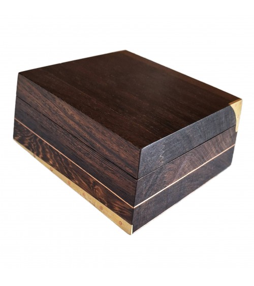 Boîte pour petits objets Patrick Guénat bois de wengé, cuivre et laiton