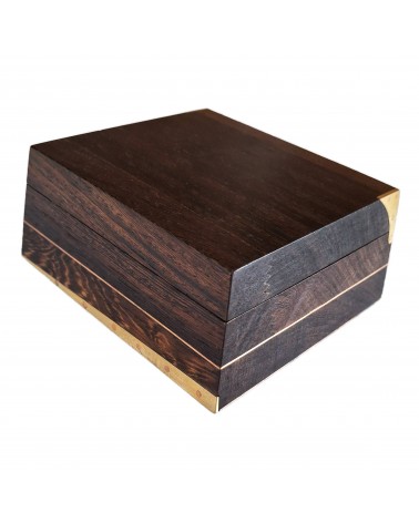Boîte pour petits objets Patrick Guénat bois de wengé, cuivre et laiton