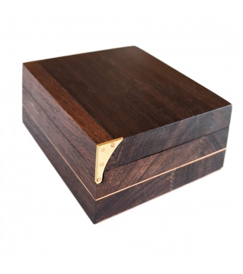 Boîte pour petits objets Patrick Guénat bois de wengé, cuivre et laiton