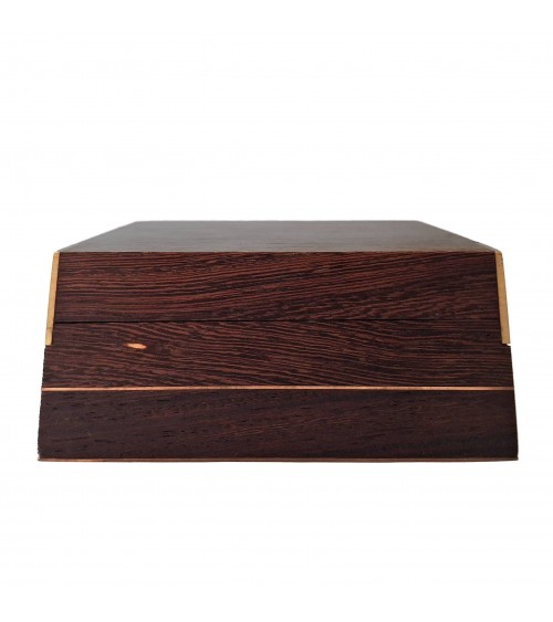 Boîte pour petits objets Patrick Guénat bois de wengé, cuivre et laiton
