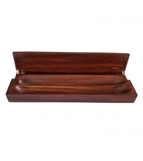 Plumier Patrick Guenat 2 places, bois de padouk et cuivre