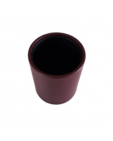 Pot à crayons PA recouvert de cuir bordeaux foncé