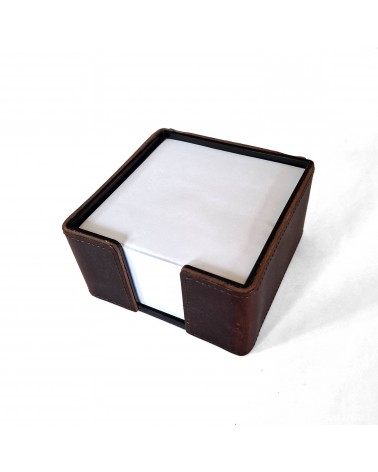 Porte bloc-notes de bureau PA Allgäu recouvert de cuir marron