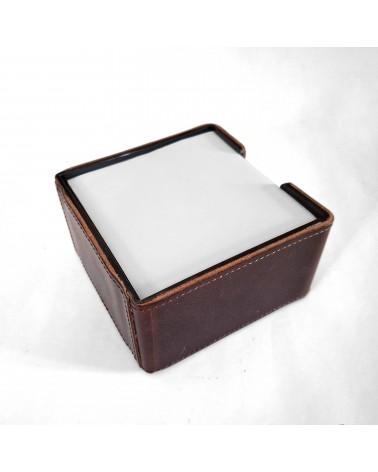Porte bloc-notes de bureau PA Allgäu recouvert de cuir marron