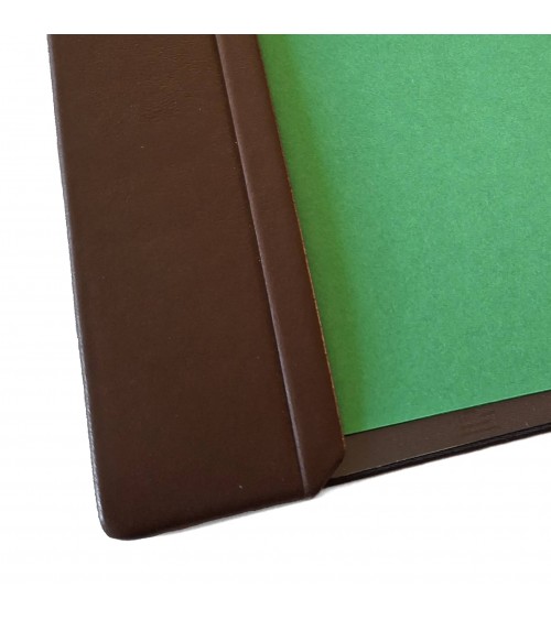 Sous-main Cossa cuir marron et papier, 49 x 69 cm