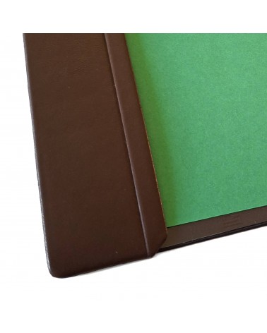 Sous-main Cossa cuir marron et papier, 49 x 69 cm