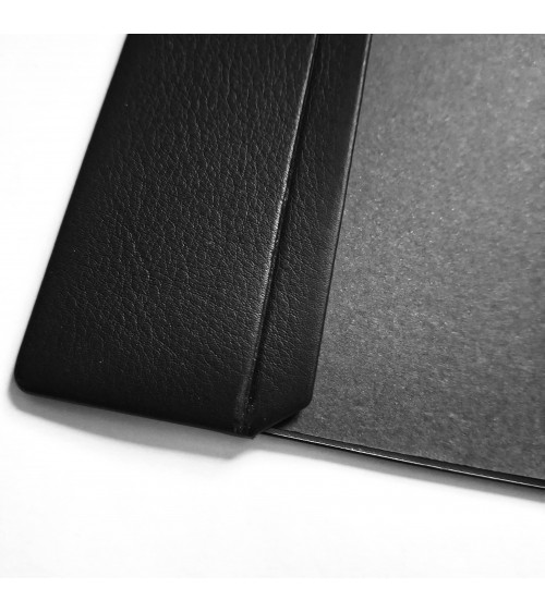 Sous-main Cossa cuir noir et papier, 49 x 69 cm