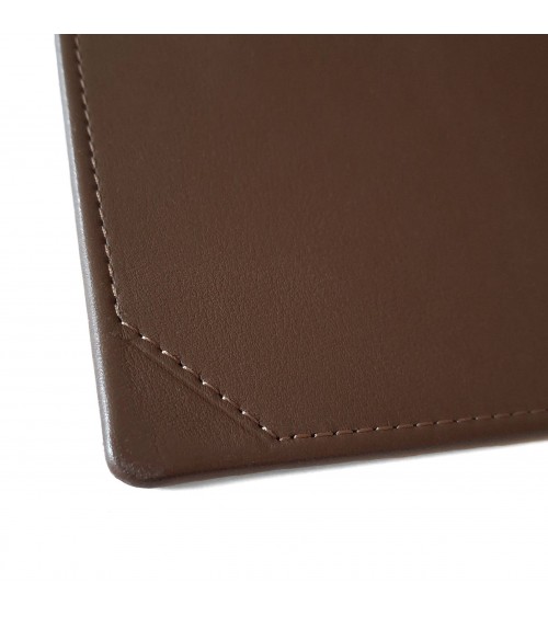 Sous-main Cossa cuir marron-chocolat, 49 x 69,5 cm
