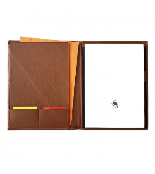 Porte-bloc PA Impulse format A4 cuir cognac, fabriqué en Allemagne