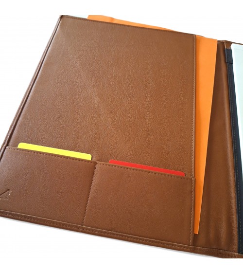 Porte-bloc PA Impulse format A4 cuir cognac, fabriqué en Allemagne