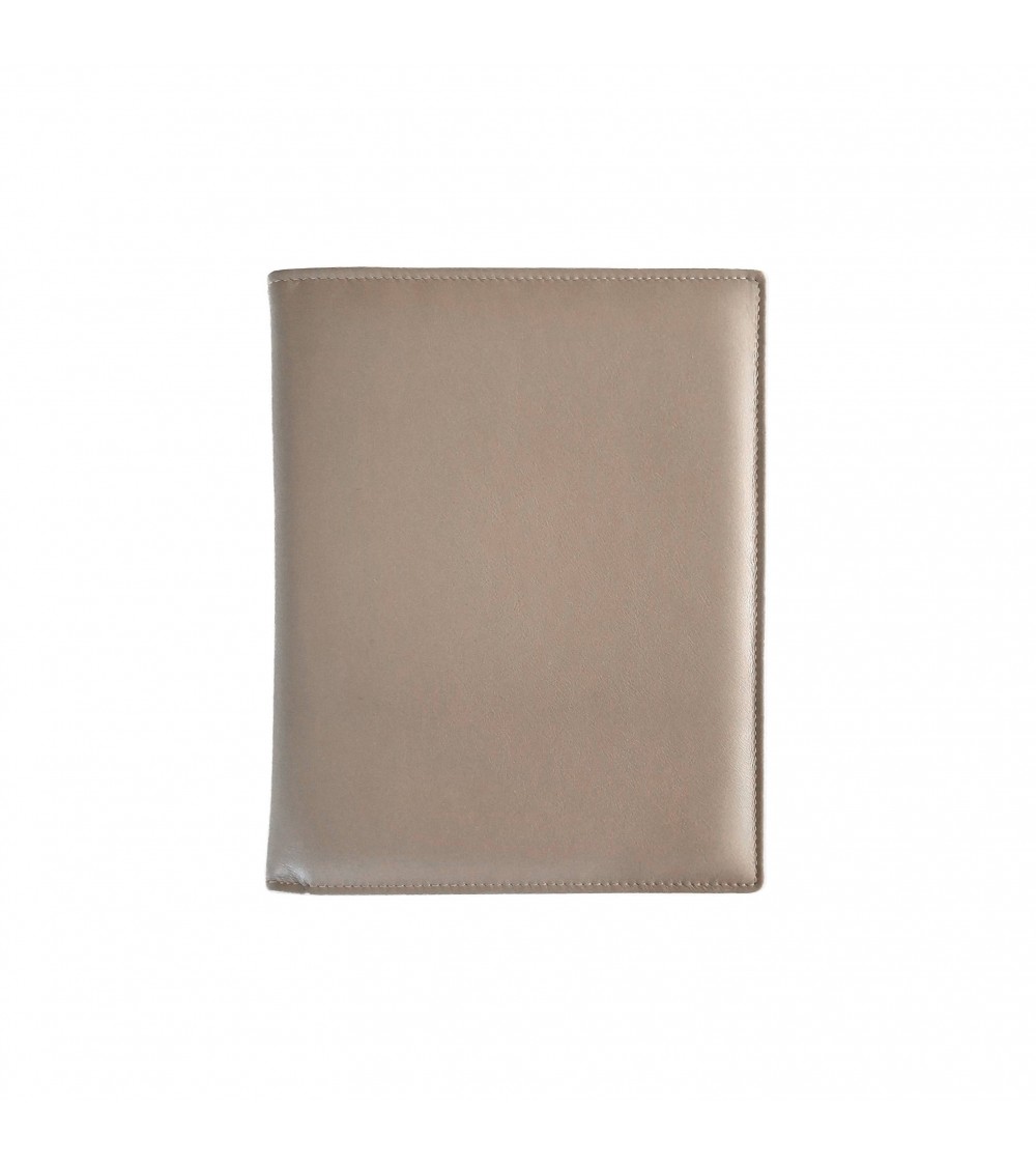 Porte-bloc PA format A5 en cuir beige