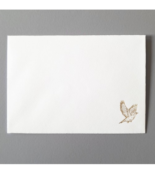 Papier lettres A5 et enveloppes assorties Midori avec un motif d’oiseaux