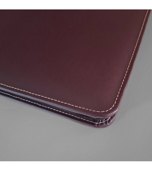 Porte-bloc zippé PA Garda format A4 bordeaux foncé, bloc-notes et boucle stylo