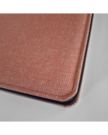 Porte-bloc zippé PA TEX format A4 corail, matériau synthétique