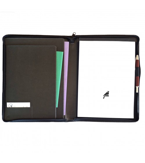 Porte-bloc zippé PA TEX format A4 corail, matériau synthétique