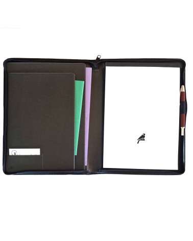 Porte-bloc zippé PA TEX format A4 corail, matériau synthétique